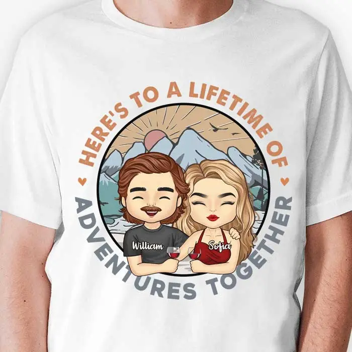 Custom-Made Here's To A Lifetime Of Adventures ~ Gift For Couple, Husband Wife, Anniversary, Engagement, Wedding, Marriage, Camping Gift