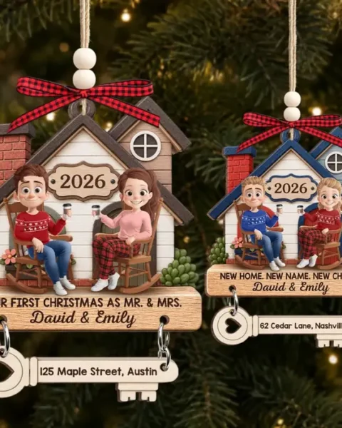 Custom-Made First Christmas Wooden Ornament With Tag | Mistletoe On Our Doorstep
