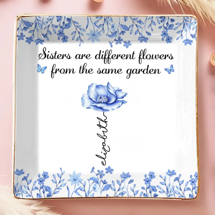 Bespoke Full-Print Jewelry Dish ~ Forever Blossoming Side By Side - Image 2