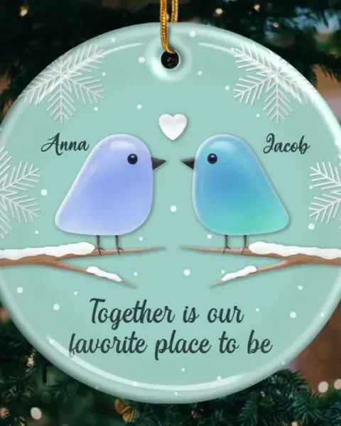 Personalized Sea Glass Ceramic Heart Ornament - Sea Glass Hearts Alike