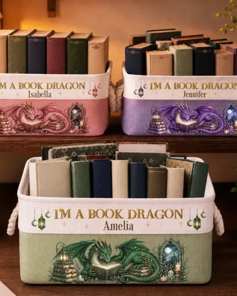 Bespoke Storage Basket - Guarding My Book Hoard