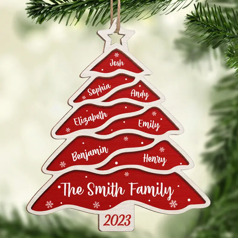 Tailored Family Is The Best Part Of Christmas - Wood Christmas Tree Shaped - Christmas Gift For Family Members