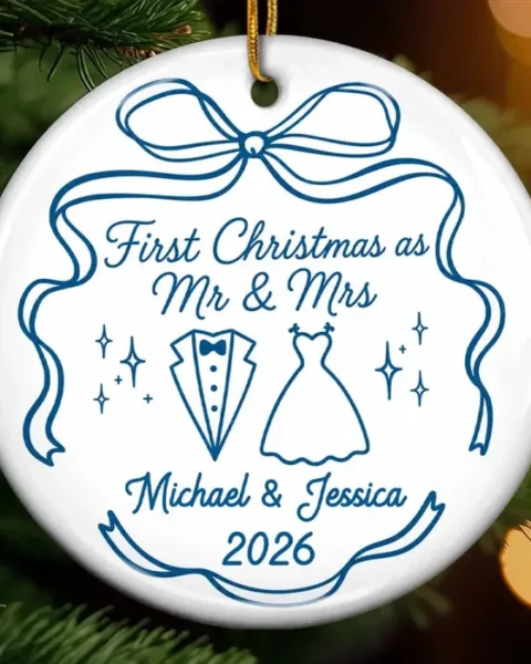 Custom-Made First Christmas Ceramic Ornament | Now And Forever