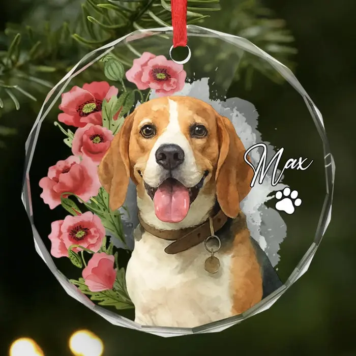 Made-to-Order Photo Circle Glass Ornament ~ You Are My Daily Smile