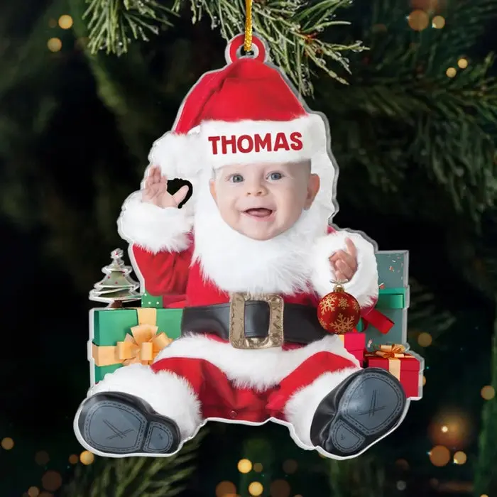 Bespoke Photo We Traded Silent Nights For This Bundle Of Joy - Acrylic Custom Shaped - Christmas Gift For Baby Kids, Newborn Baby