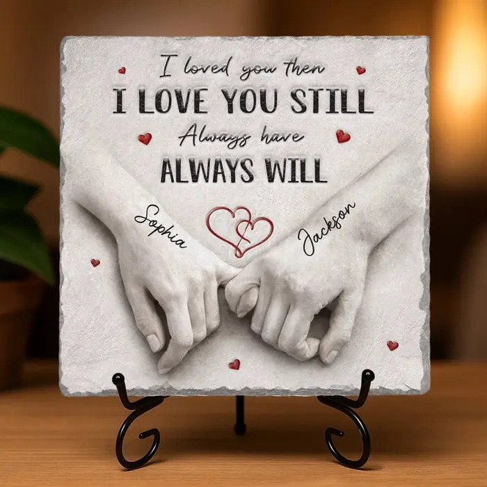 Bespoke Square Shaped Stone With Stand ~ You Make My World Calm