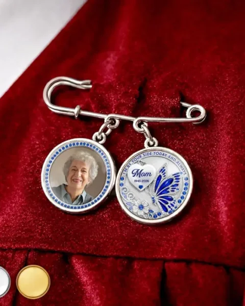 Custom-Made Lapel Pin With Photo Charms - Carried Close To My Heart