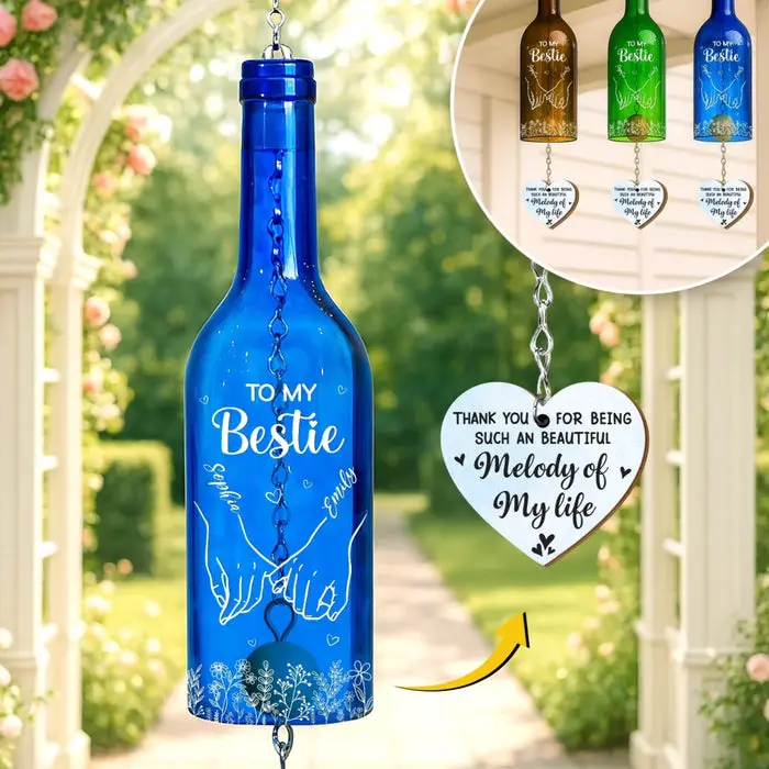 Custom-Made Wine Bottle Wind Chime | You’re The Melody Of My Life