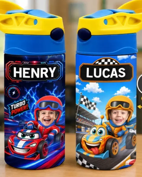 Custom-Made Photo Kids Insulated Water BottleStart Your Engines