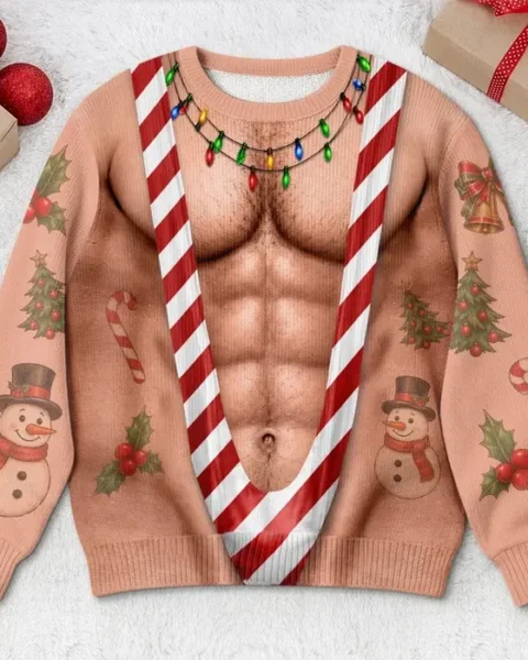 Tailored Patriotic Ugly SweatshirtRocking Candy Cane Mankini Today