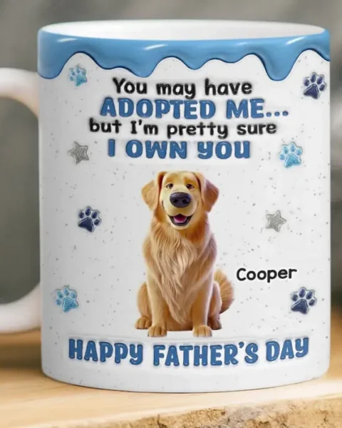 Personalized 3D Inflated Effect Printed Mug - Living The Dog Dad Dream