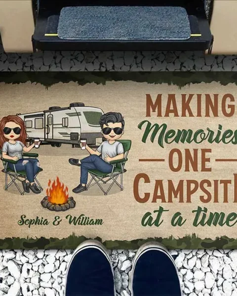 Custom-Made Making Memories One Campsite At A Time | Gift For Husband Wife, Anniversary, Camping Lovers