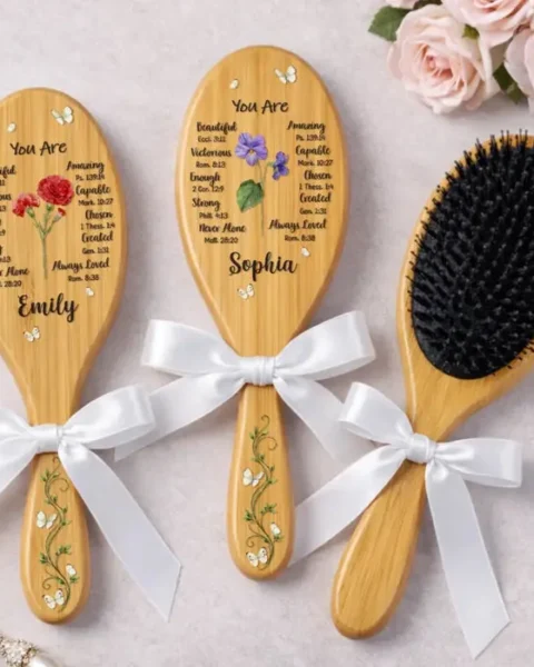 Bespoke Birth Month Flower Hair BrushYou Were Meant To Shine