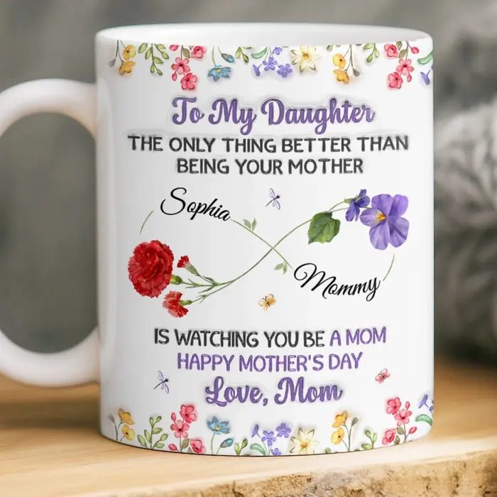 Personalized 3D Inflated Effect Printed Mug ~ Watching You Be A Mom