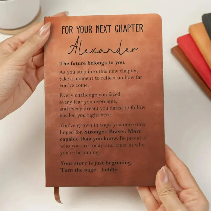 Bespoke Leather Writing Journal ~ Believe In Yourself Every Day - Image 2