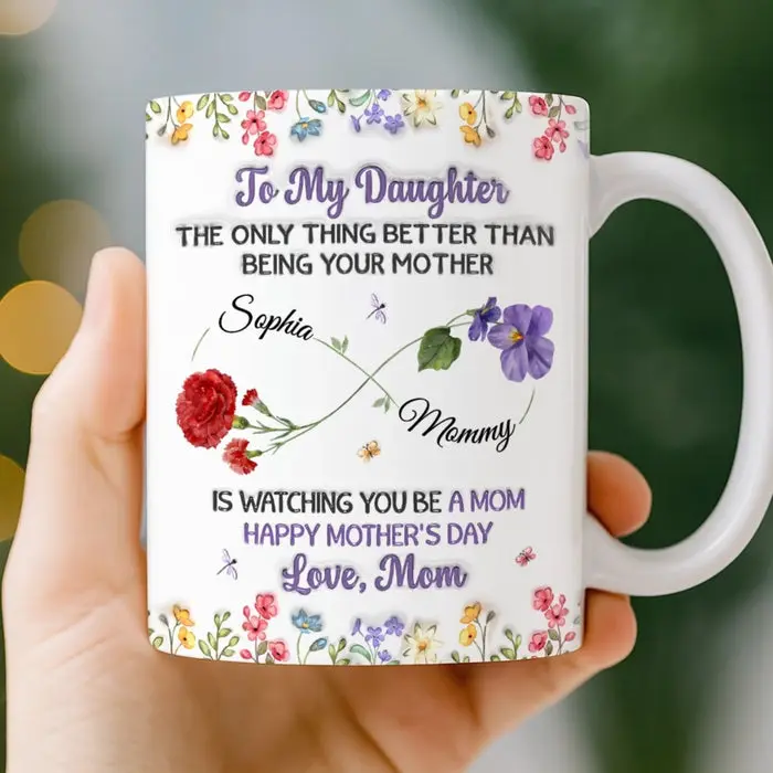 Personalized 3D Inflated Effect Printed Mug ~ Watching You Be A Mom - Image 2