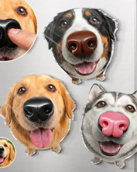 Personalized Photo Dog Nose Squishy Fridge Magnet - Boop It, Love It