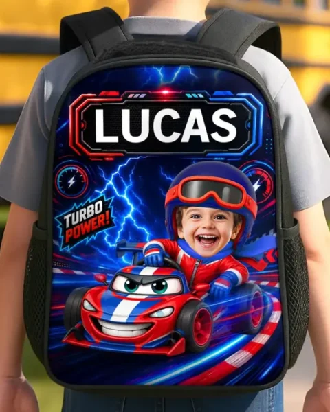 Personalized Photo Kids Front Printed Backpack | Cruising Into Fun