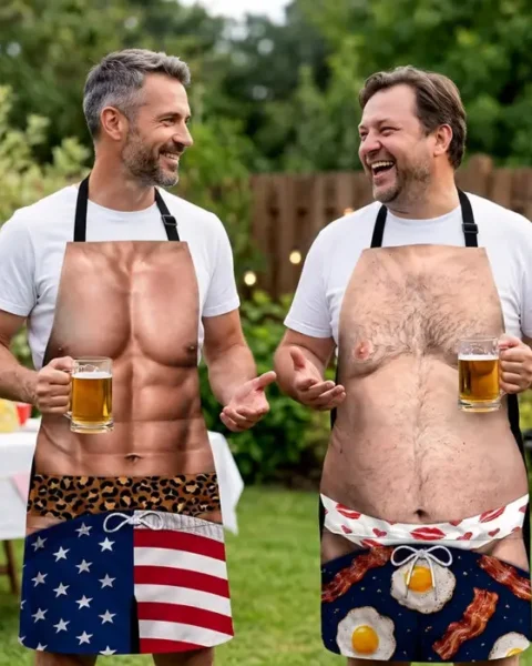 Custom-Made Cheeky Patriotic Apron With Pocket - Home Of The Booty