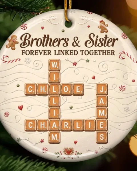 Personalized Scrabble Ceramic Ornament - Home Baked Happiness