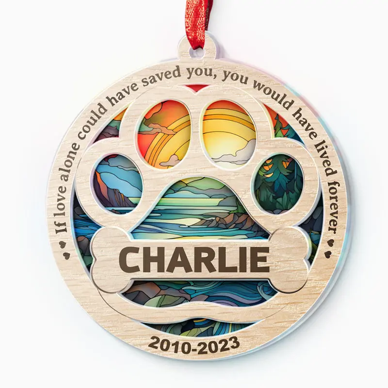 Personalized No Longer By My Side, Forever In My Heart ~ Acrylic Round Shaped - Sympathy Gift For Pet Owners, Pet Lovers