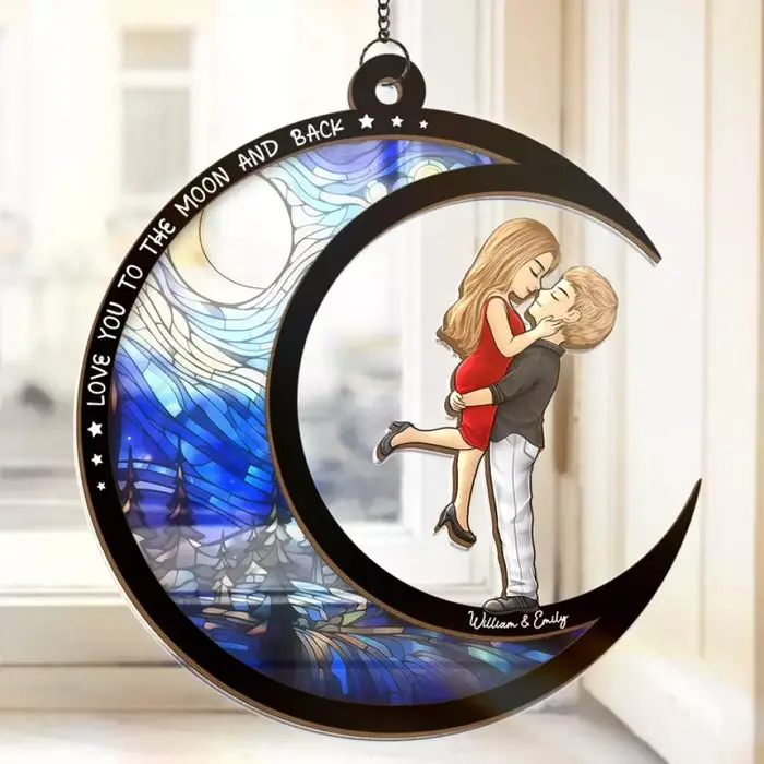 Made-to-Order Love You To The Moon And Back - Gift For Husband Wife, Anniversary