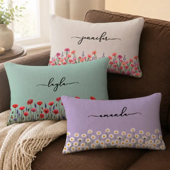 Made-to-Order Woven PillowDreaming In Wild Blooms