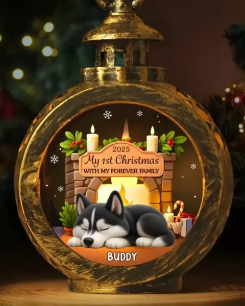Made-to-Order First Christmas Candlelight Lantern Ornament ~ Love Glows And Tails Wag