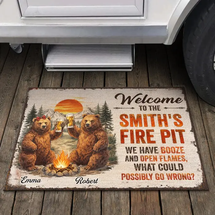 Custom-Made Home Decor Decorative Mat ~ Gather Around Our Fire Pit