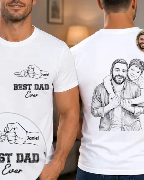 Tailored Photo Unisex T-shirt | Forever Grateful For Dad