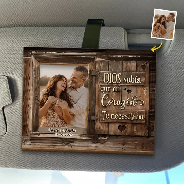 Tailored Clip Personalizado Para Visera De Coche Con Foto – Regalo De Aniversario De Boda Personalizado Para Esposo Y Esposa, Para Él Y Para Ella