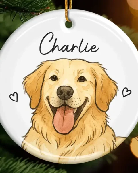 Personalized Photo Ceramic Ornament ~ One Paw Closer To Pure Joy