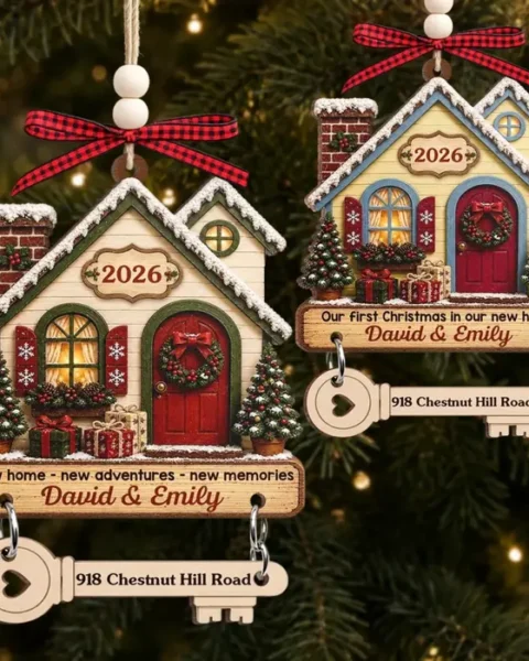 Tailored New Home Wooden Ornament With Tag - Key To New Beginnings