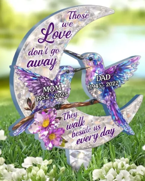 Personalized Stain Glass Style Acrylic Garden Stake - Loved And Missed Always