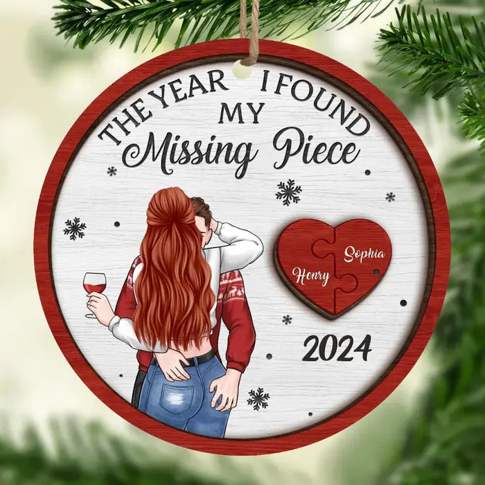 Bespoke The Year I Found My Missing Piece - Wood Custom Shaped - Christmas Gift For Husband Wife, Anniversary - Image 2