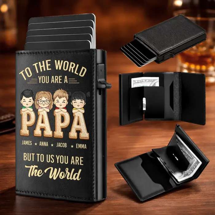 Made-to-Order Pop-Up Leather Wallet ~ The World’s Best Papa - Image 2