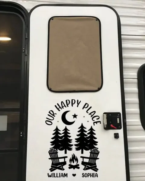 Bespoke Our Happy PlaceGift For Yourself, Best Friends, Siblings, Family Members, Camping Lovers