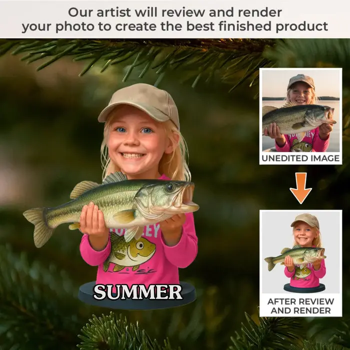 Custom-Made Photo Acrylic Ornament - Tiny Fishergirl With Big Dreams - Image 2