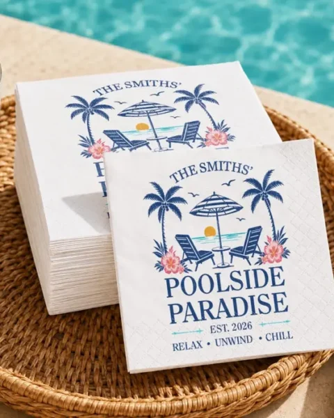 Custom-Made Cocktail Napkins - Sunny Days Together