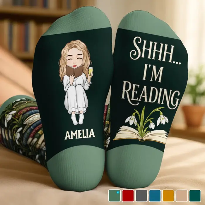 Personalized Crew SocksBusy Reading