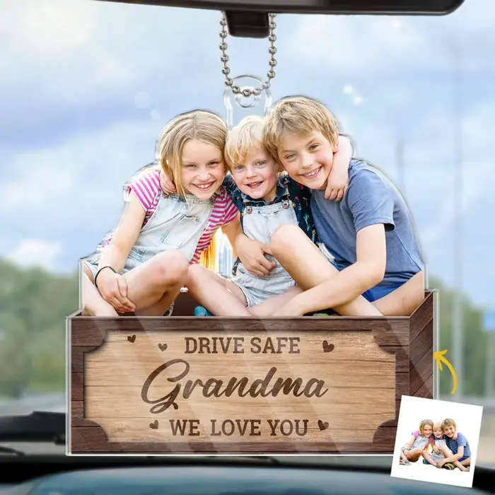 Custom-Made Photo Drive Safe And Keep Our Hearts Whole ~ Acrylic Custom Shaped - Gift For Mom, Grandma
