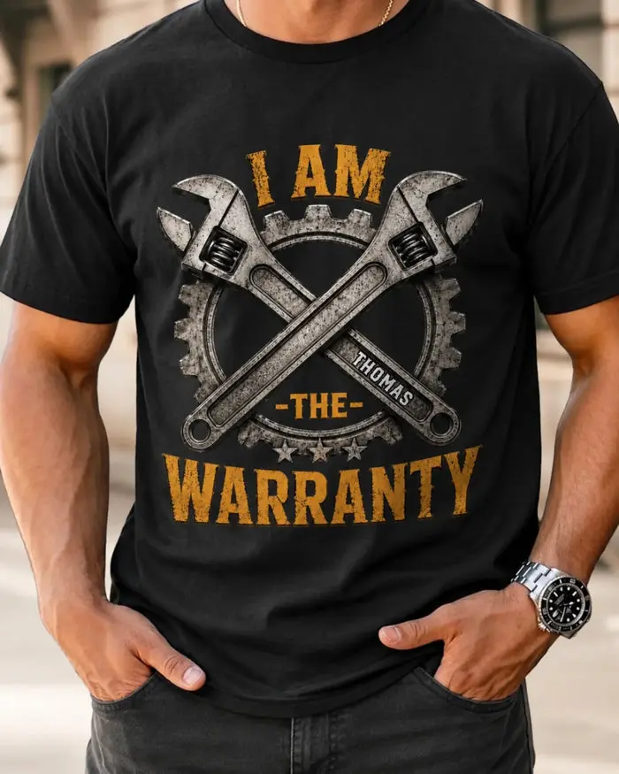 Tailored Unisex T-shirt, Premium T-shirt, Hoodie | I'm The Warranty - Image 2