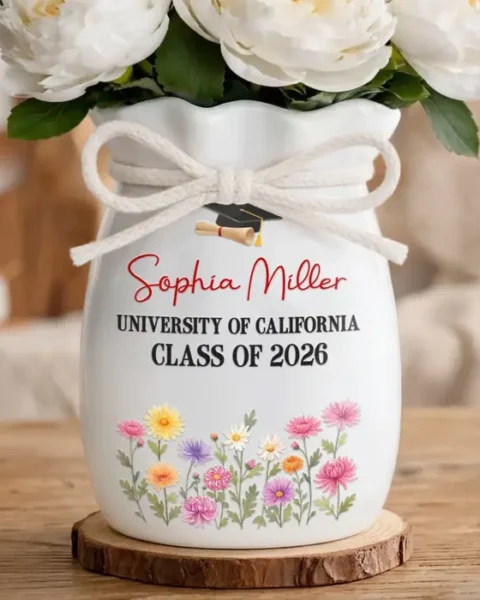 Custom-Made Flower Vase With RibbonA Garden Of Big Dreams