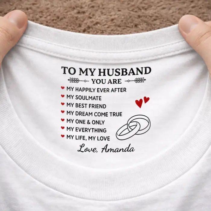 Made-to-Order Inside Neck Print T-Shirt | A Little Message With Forever Meaning - Image 2
