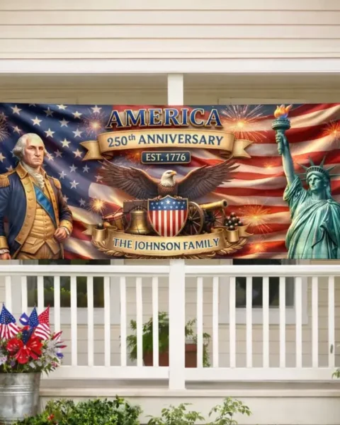 Tailored Polyester Outdoor BannerStars Shine Brighter At 250