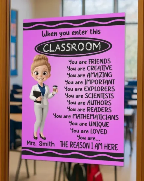 Personalized Classroom Decor Vertical Poster ~ Where Learning And Fun Meet