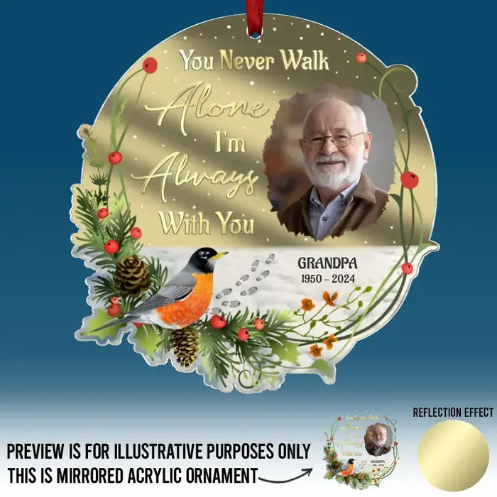 Made-to-Order Photo You Never Walk Alone | Sympathy Gift, Christmas Gift For Family Members - Image 2