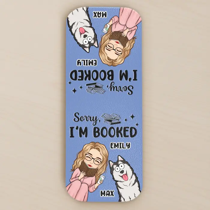 Made-to-Order Leather Magnetic Bookmark ~ Paws Off My Page - Image 2