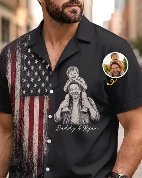 Made-to-Order Photo Unisex Tropical Hawaiian Aloha Shirt ~ Built On Freedom And Family