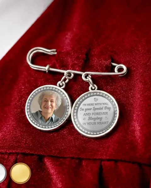 Custom-Made Lapel Pin With Photo Charms | Guided By Love Beyond This Day